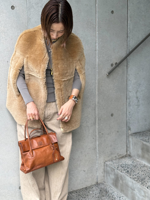 1201. Elise shearling cape jacket(予約商品)※ギフトあり