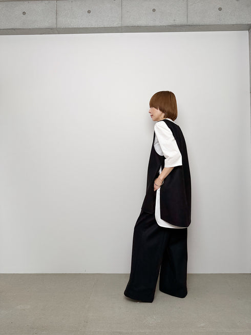 3piece - flannel wide slacks