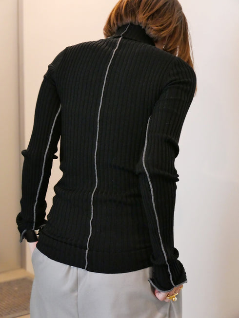 1214. line rib turtle knit(予約商品)