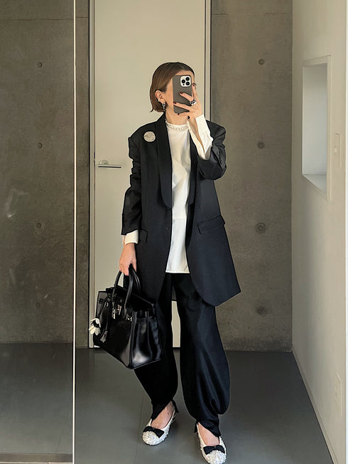 silk wool shawl collar jacket