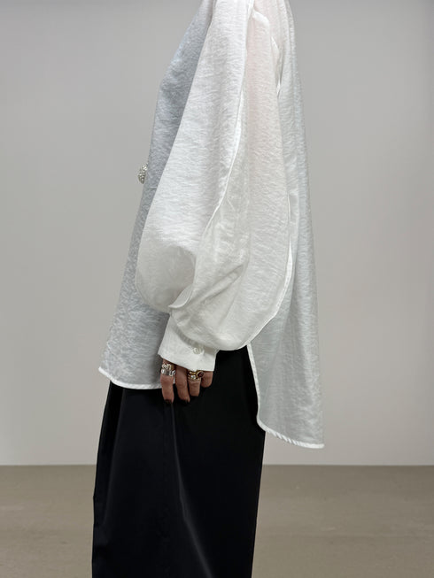 sheer volume sleeve blouse