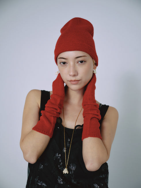 1217. light cashmere open-tip mittens(予約商品)