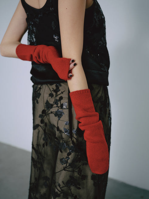 1217. light cashmere open-tip mittens(予約商品)