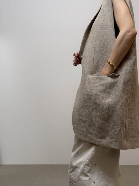 ✧ NEW ✧ rich linen jilet(予約商品)