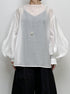sheer volume sleeve blouse