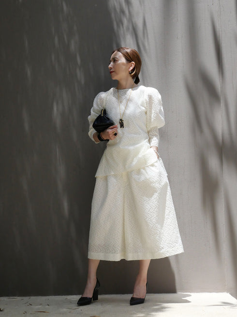 1224. jacquard form peplum top(先行予約)