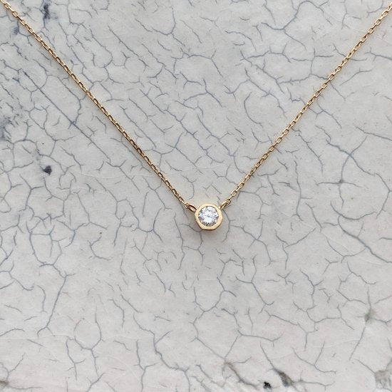 K18YG mini teacup diamond † necklace(オーダー品)