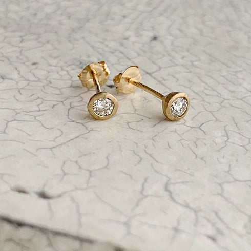 K18YG mini teacup diamond † pierce(オーダー品)