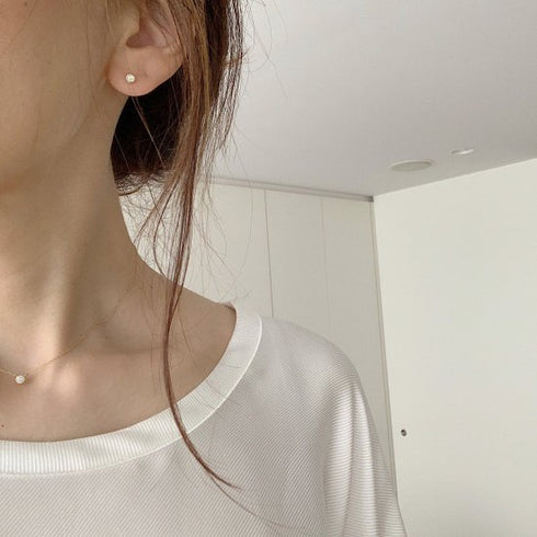 K18YG mini teacup diamond † pierce(オーダー品)