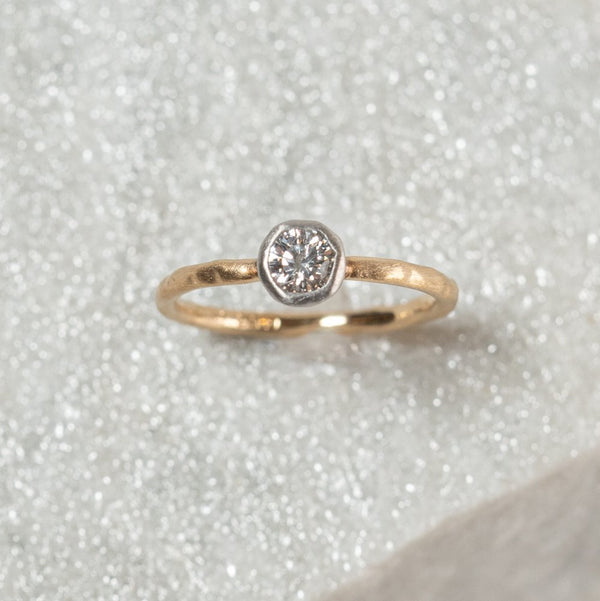 N°7 K18arm classy combination ring 0.3ct