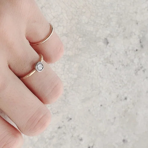 N°7 K18arm classy combination ring 0.3ct