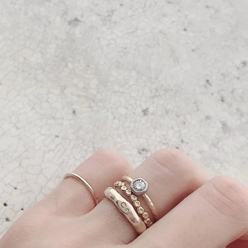 N°7 K18arm classy combination ring 0.3ct