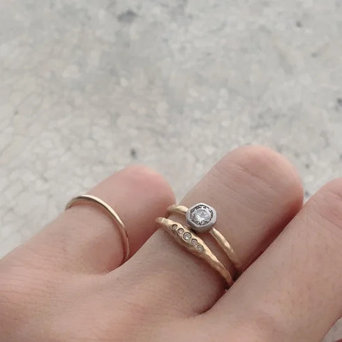 N°7 K18arm classy combination ring 0.3ct