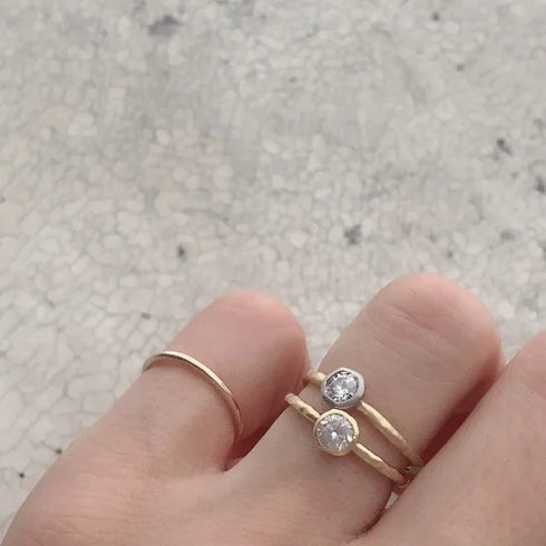 N°7 K18arm classy combination ring 0.3ct