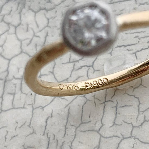 N°7 K18arm classy combination ring 0.3ct