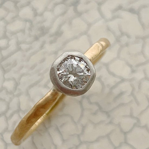 N°7 K18arm classy combination ring 0.3ct