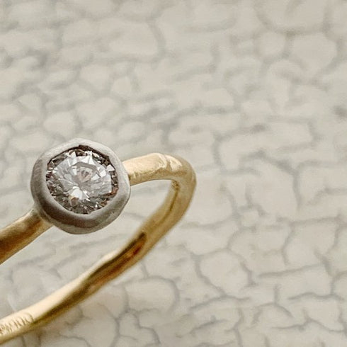 N°7 K18arm classy combination ring 0.3ct