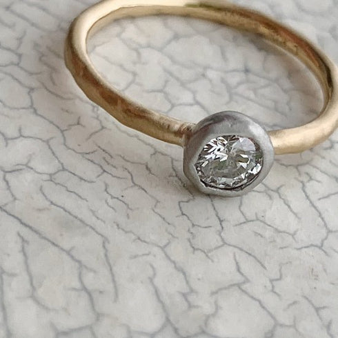 N°7 K18arm classy combination ring 0.3ct