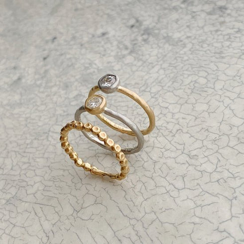 N°7 K18arm classy combination ring 0.3ct