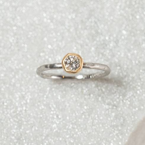 N°6 PTarm classy combination ring 0.3ct