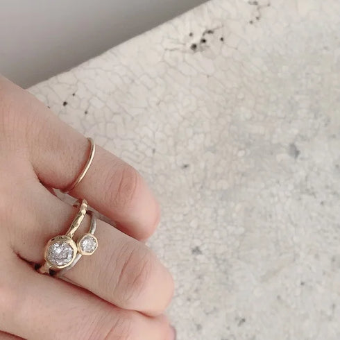 N°6 PTarm classy combination ring 0.3ct