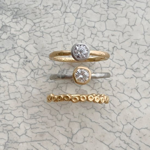 N°6 PTarm classy combination ring 0.3ct