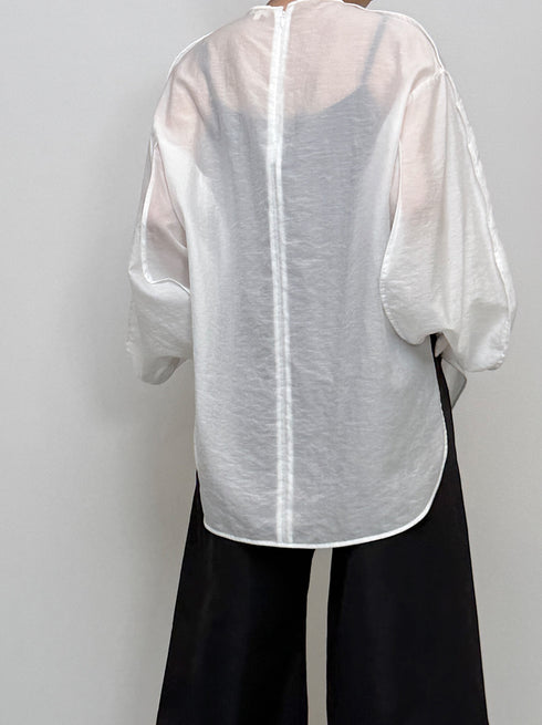 sheer volume sleeve blouse
