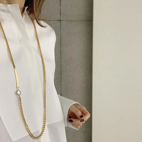 long combination necklace