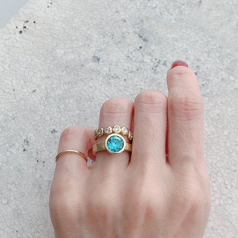 N°24 jewel ring † blue zircon
