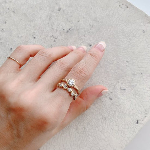 N°3 K18YG luxe diamond ring 0.5ct