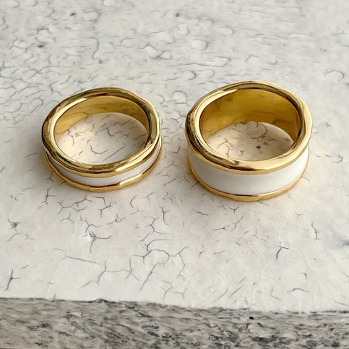 gold bobbin † white