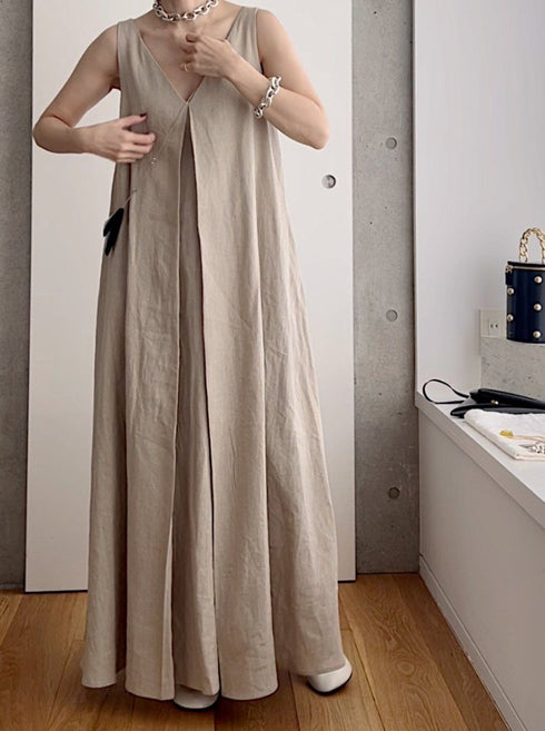 maxi linen dress