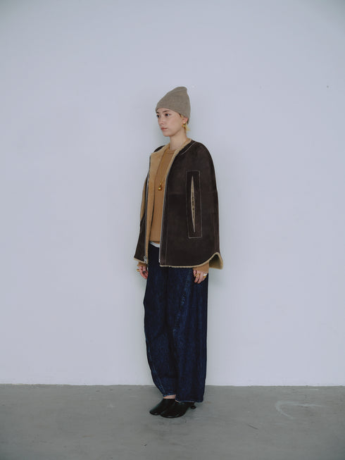 1201. Elise shearling cape jacket(予約商品)※ギフトあり