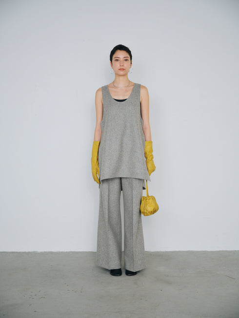 3piece - flannel wide slacks