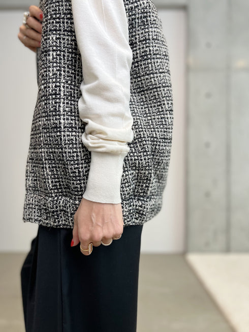 egg zip vest(wool tweed)