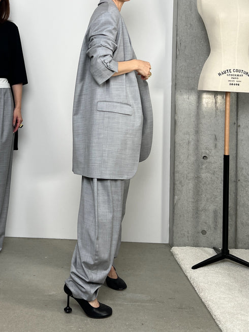 1052. silk wool shawl collar jacket