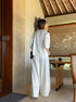 1011. cupro-cotton cylinder wide pants