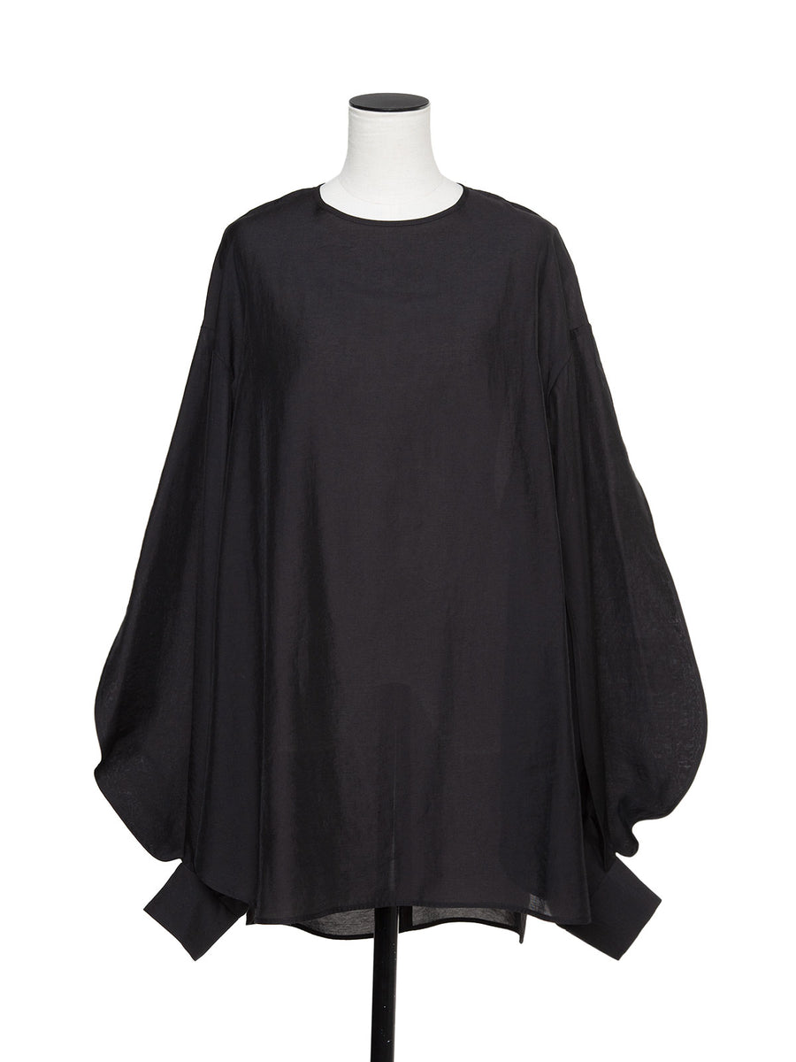 chieko+ plume Layered Top ブラック　38 sheer volume sleeve blouse｜CHIEKO+(チエコプラス)公式通販