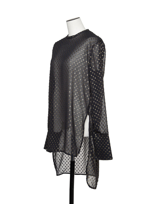 sheer dot dress shirt