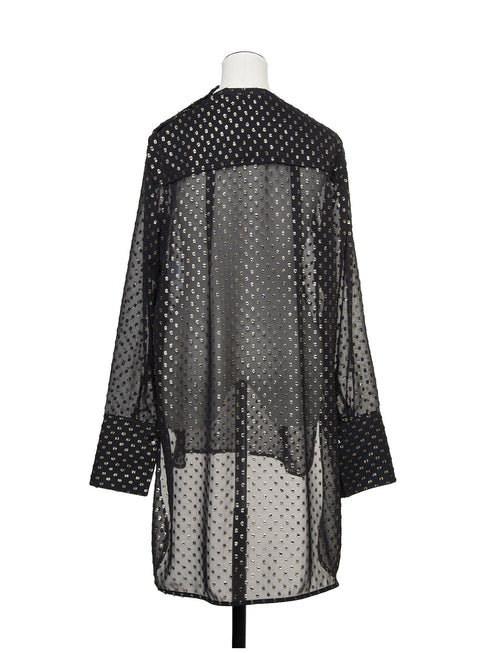 sheer dot dress shirt