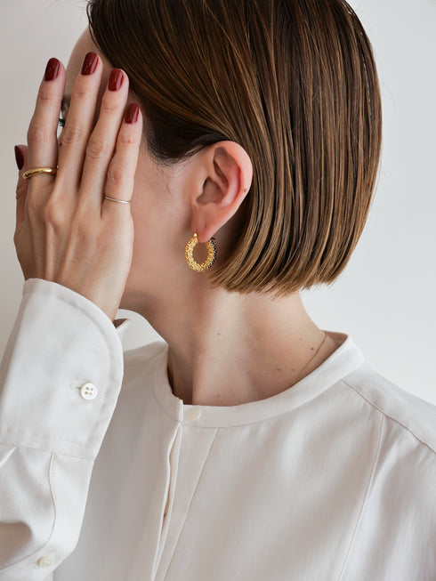 402. tweed pierce/earring