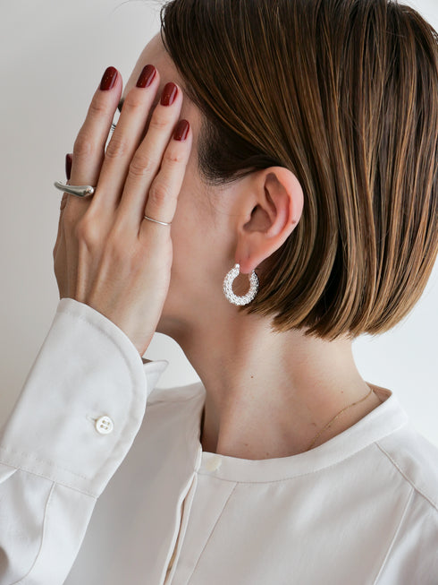 402. tweed pierce/earring