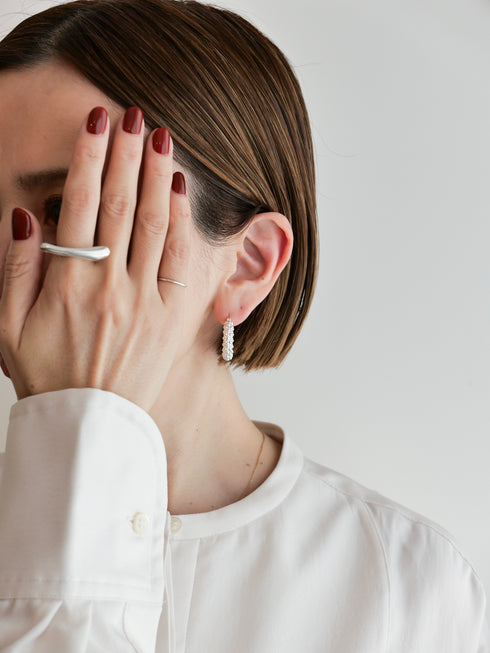 402. tweed pierce/earring