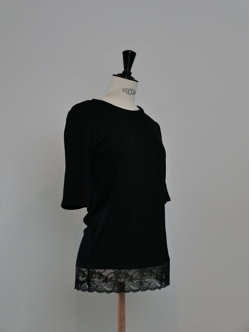 "NEW" lace trim tee(予約商品)