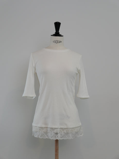 "NEW" lace trim tee(予約商品)