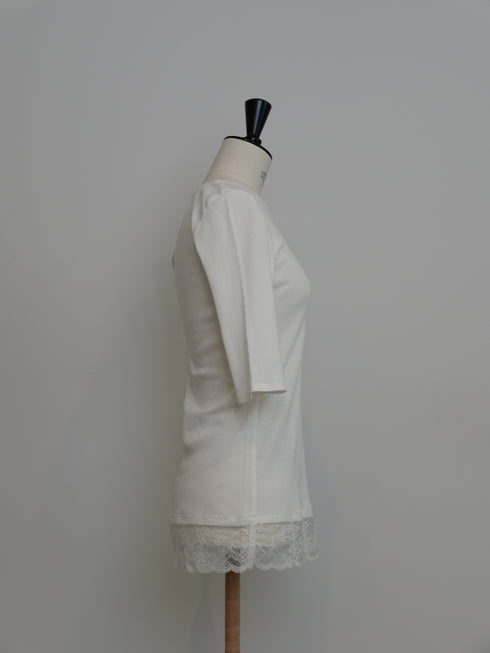 "NEW" lace trim tee(予約商品)