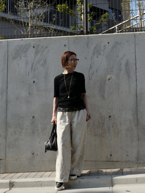 "NEW" lace trim tee(予約商品)