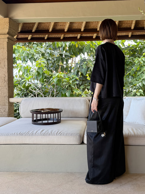 ✧ NEW ✧ cupro-cotton cylinder wide pants(予約商品)