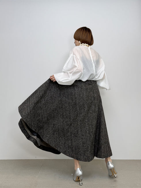 sheer volume sleeve blouse