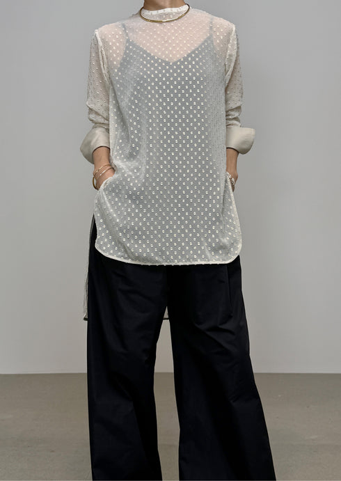 sheer dot dress shirt